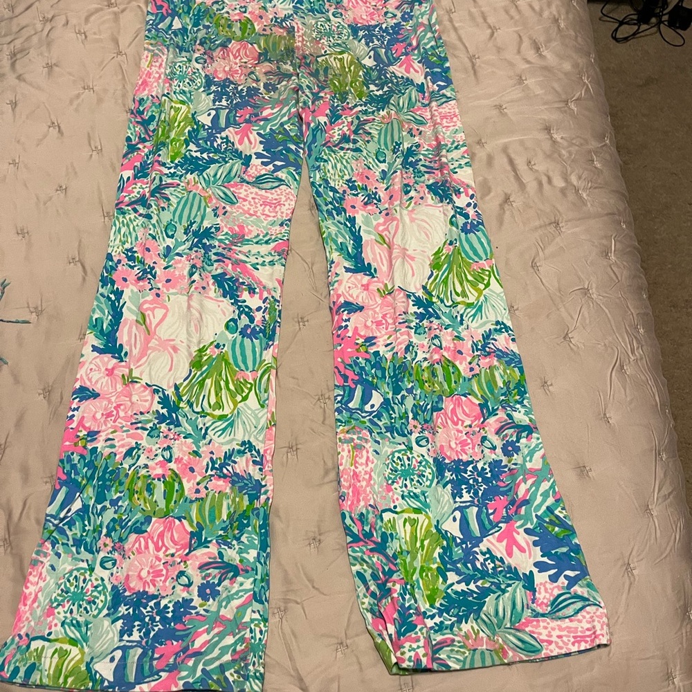 Lilly Pulitzer Women's Tropical Floral Boot Cut Pants - Pink, Blue, Green